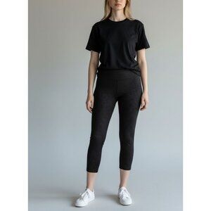 Bally Total Fitness Womens Black Patterned Capri Leggings Size S